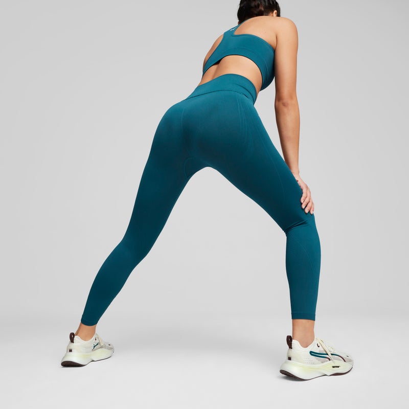 PUMA SHAPELUXE Womens Green Seamless Tights - Image 4